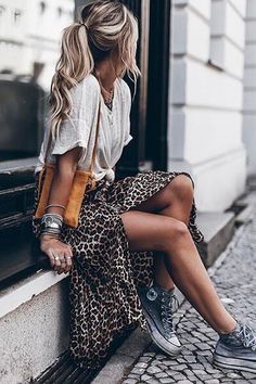 jupe leopard look