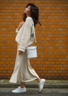 look jupe longue blanche