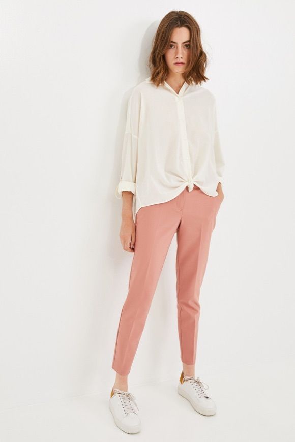 look avec pantalon rose pale