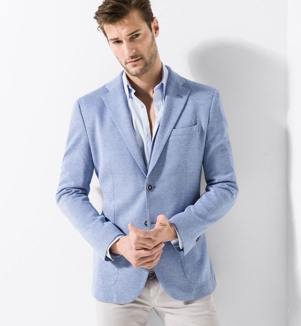 veste bleu clair homme