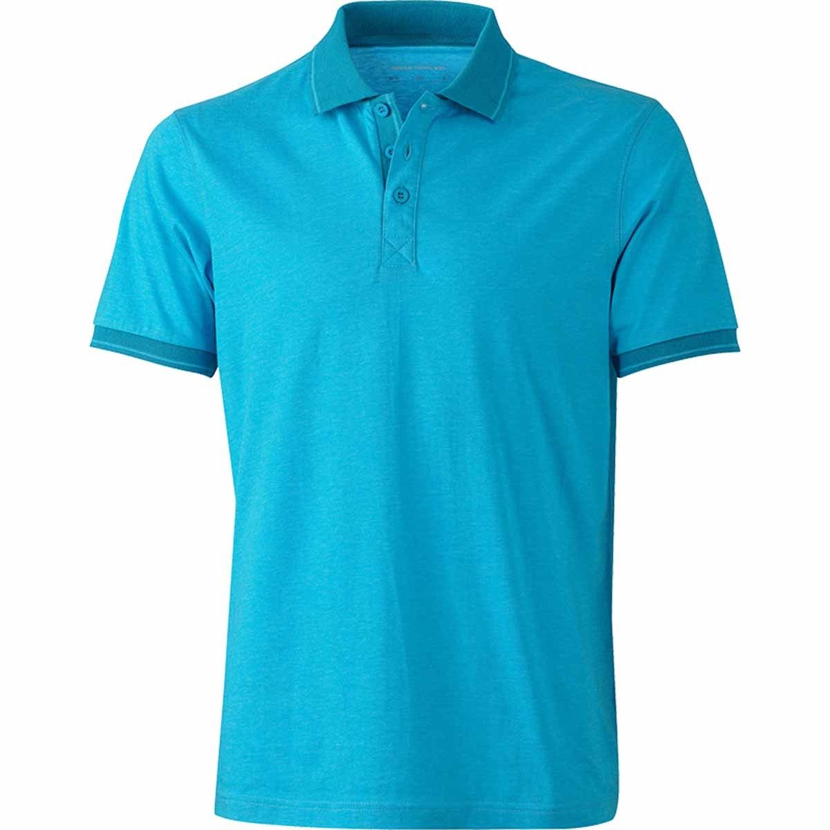 Polo homme mélange - JN706 - bleu turquoise