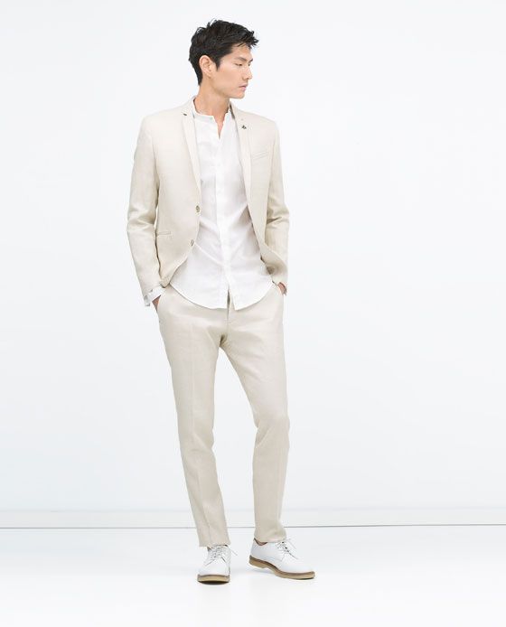 costume beige homme