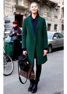 tenue manteau vert