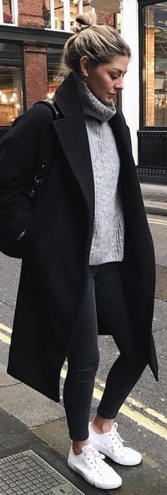 manteau noir look