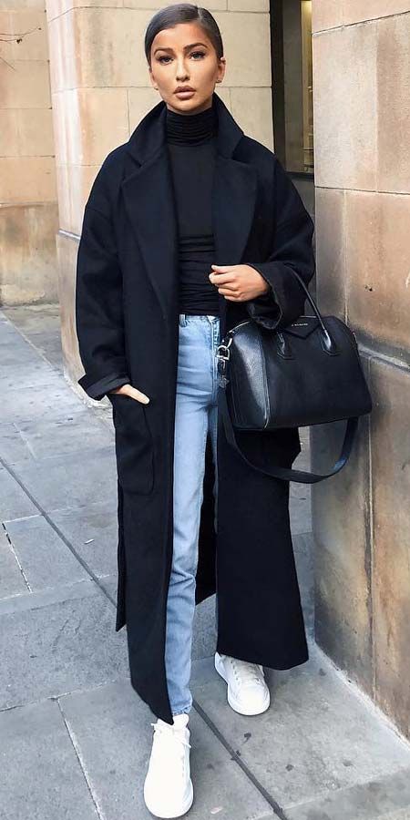 manteau noir look