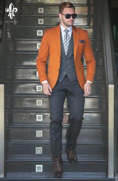 blazer orange homme