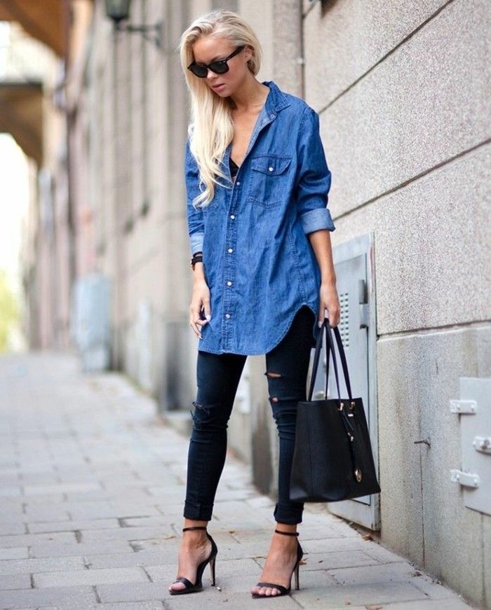 tenue robe en jean