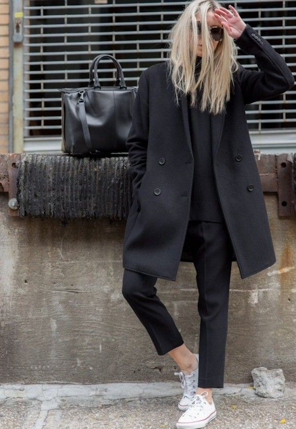 manteau noir look