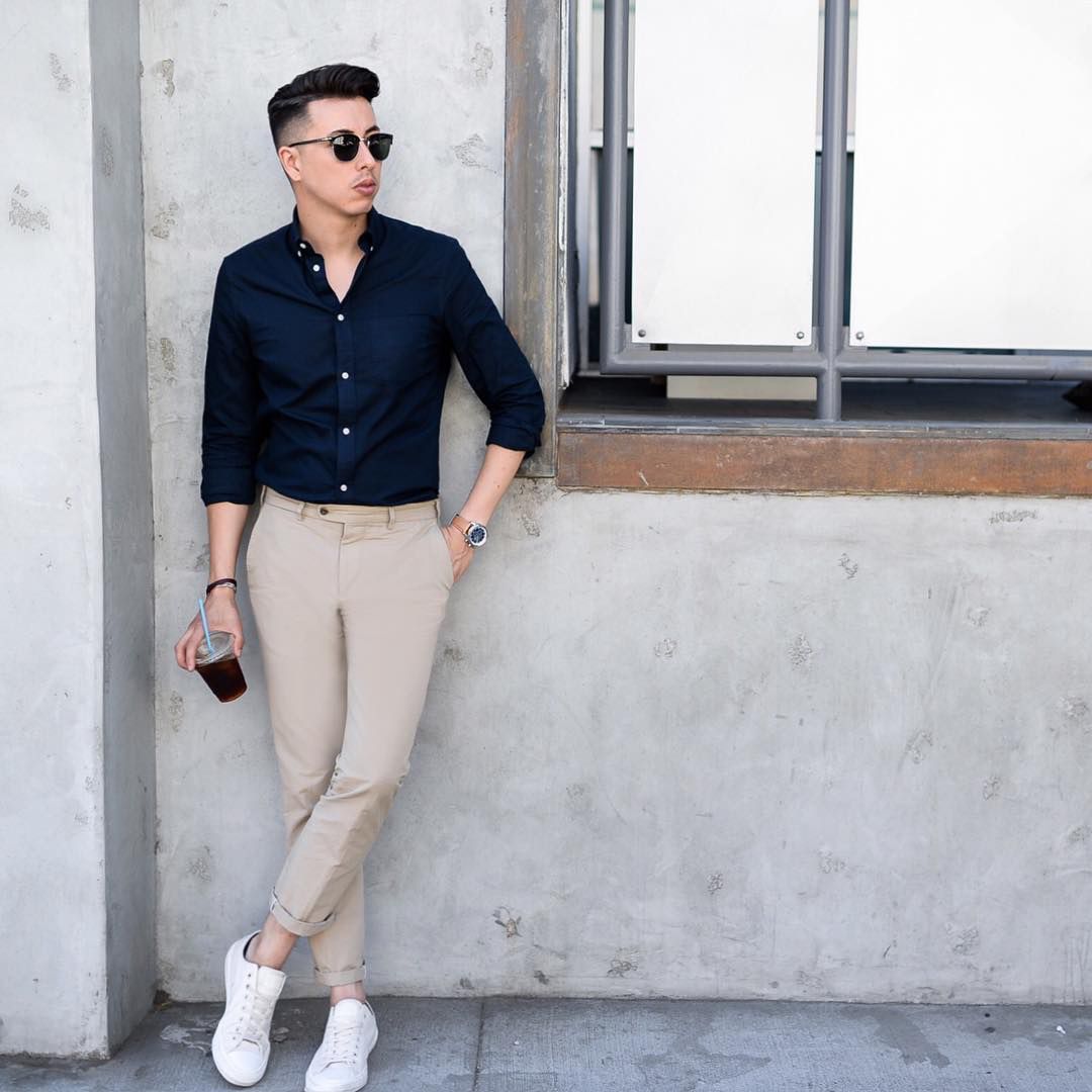 beige chinos shirt