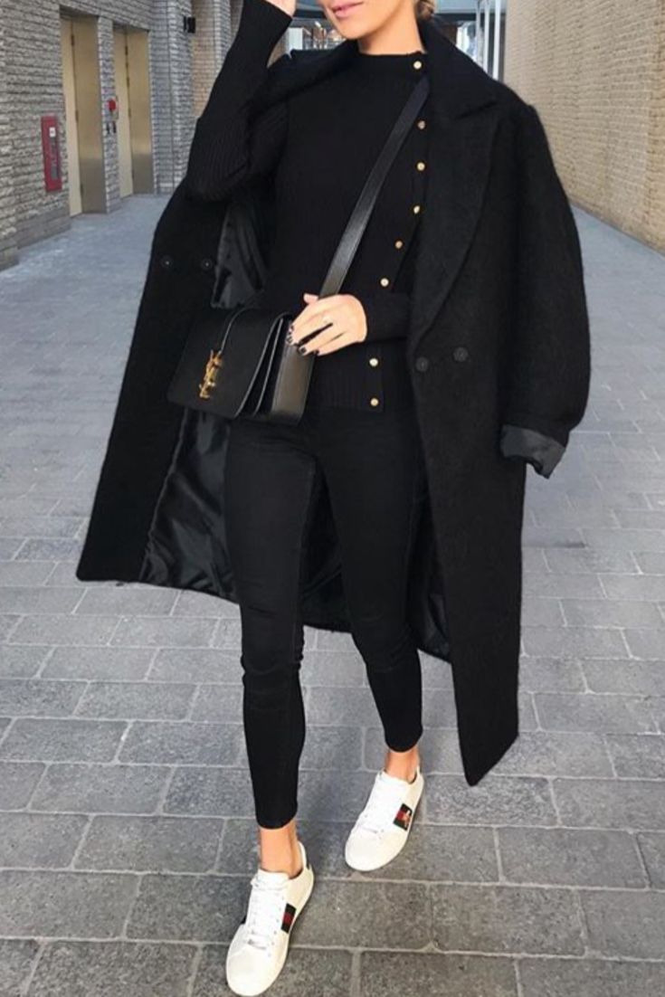 manteau noir look