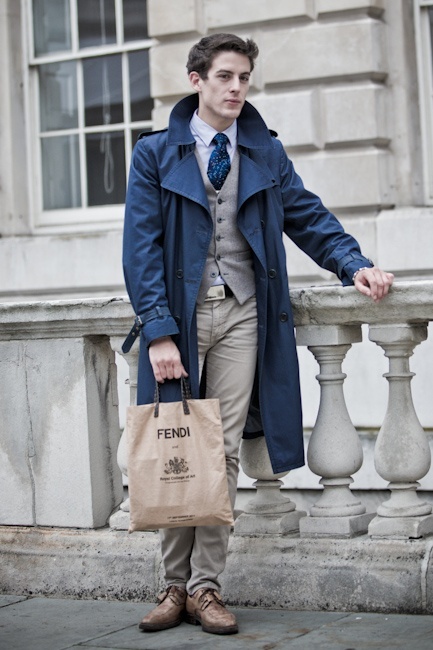 look trench bleu marine