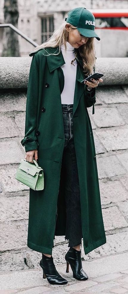 tenue manteau vert