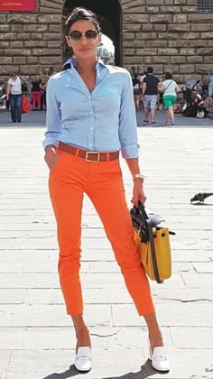 que porter avec un pantalon orange femme