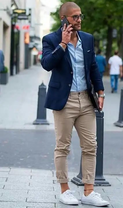 look veste bleu marine
