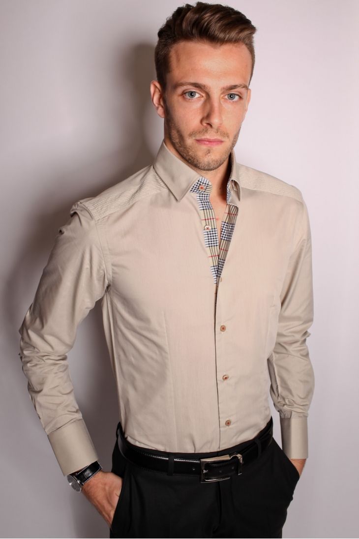 chemise costume beige