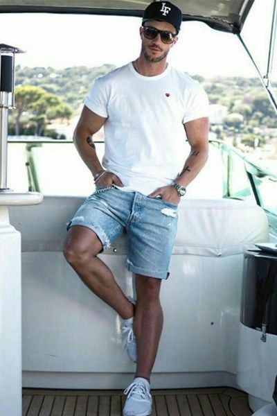 tenue avec short blanc homme