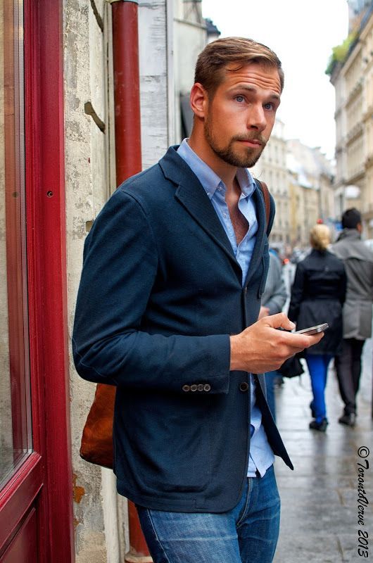 look veste bleu marine