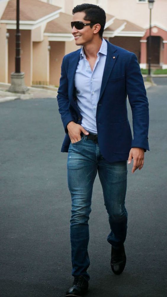look veste bleu marine