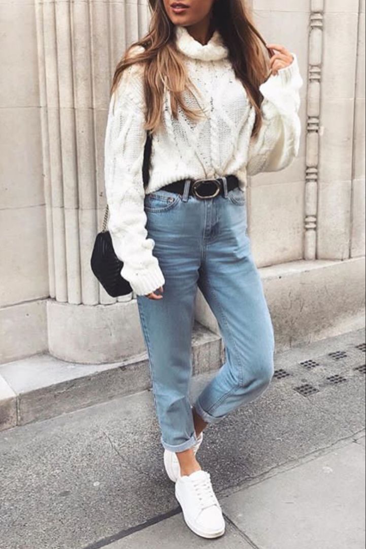 tenue hiver avec jean boyfriend