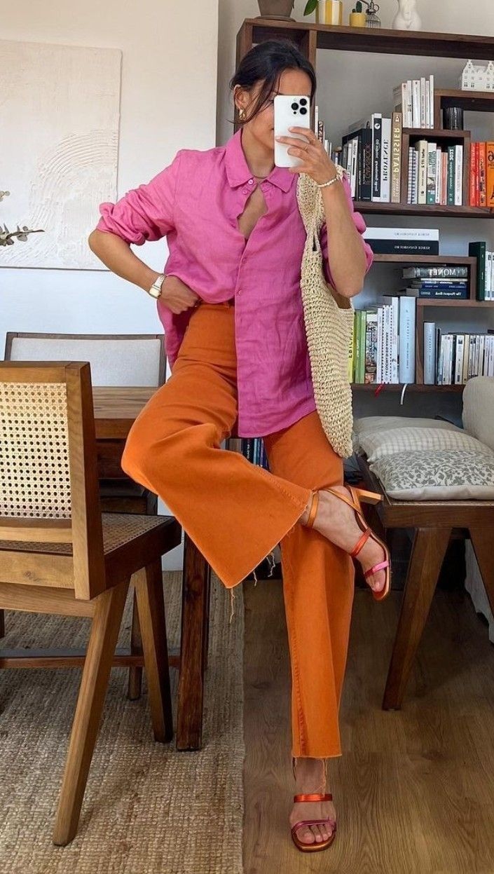 que porter avec un pantalon orange femme