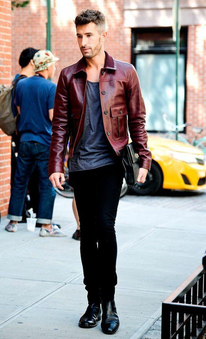comment porter veste en cuir homme