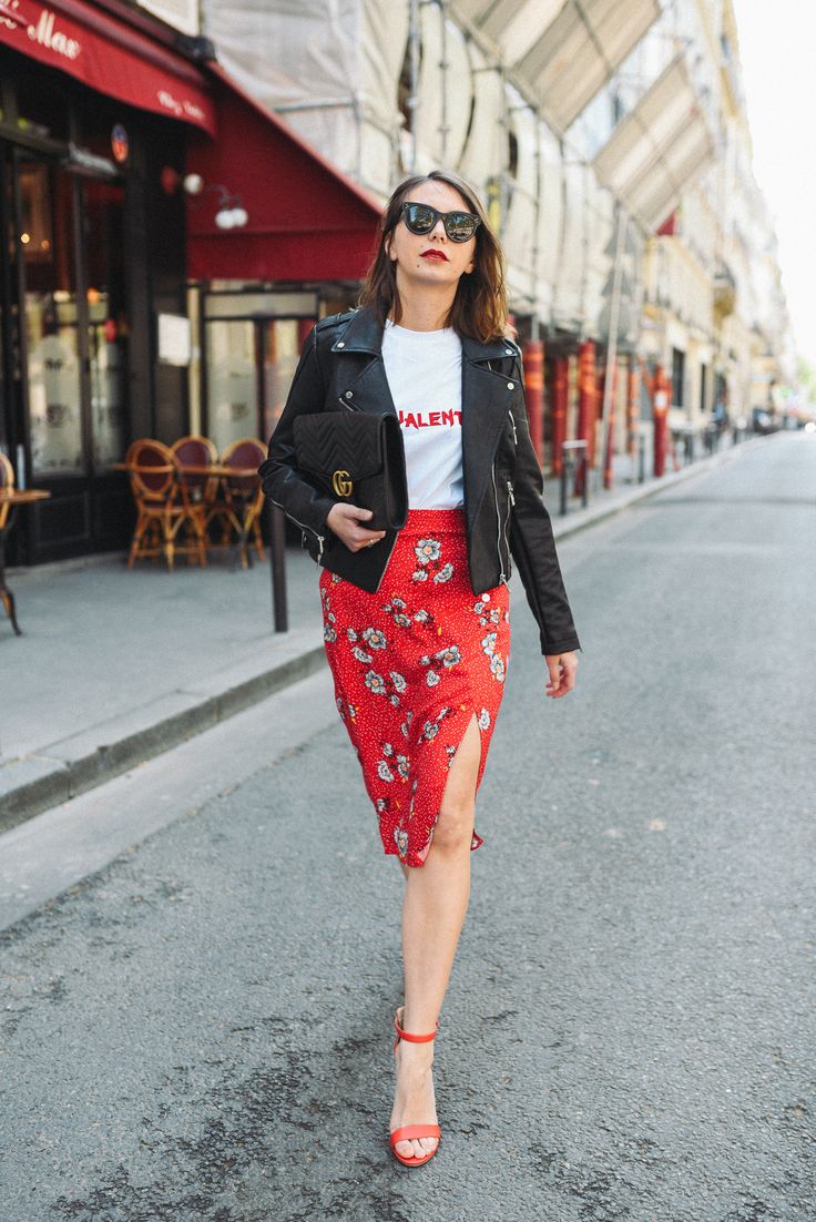 look jupe rouge hiver