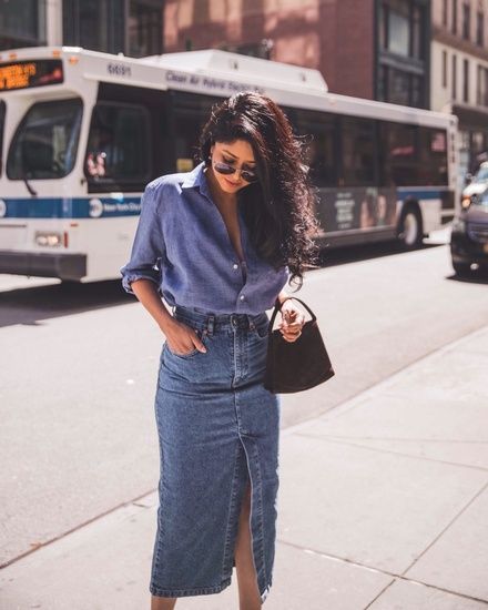 tenue jupe en jean