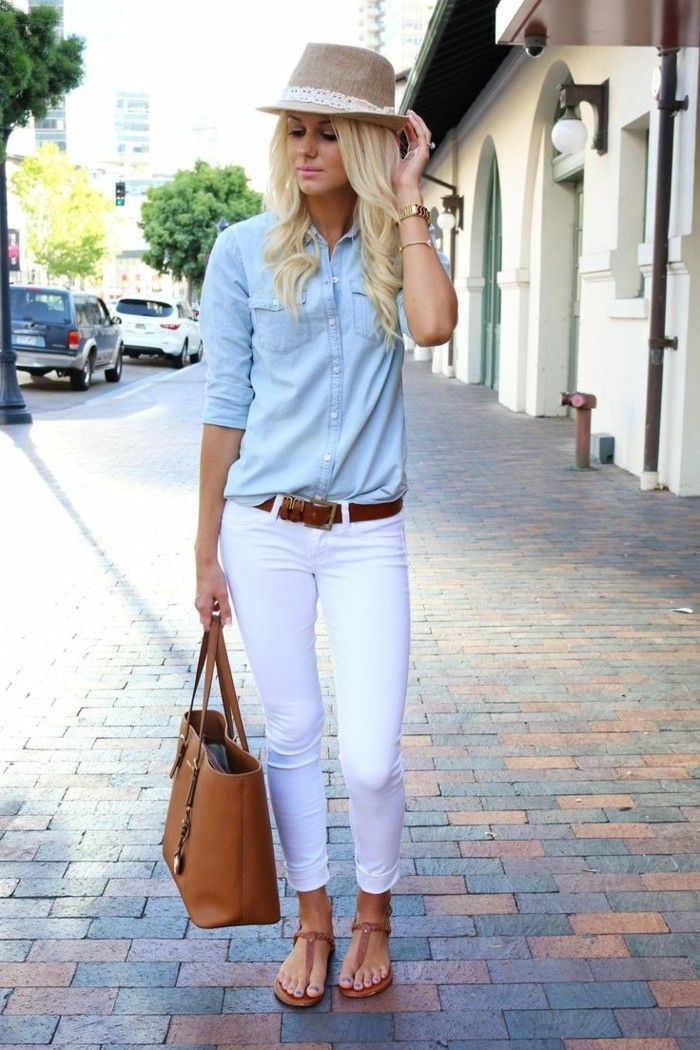 look femme jean blanc