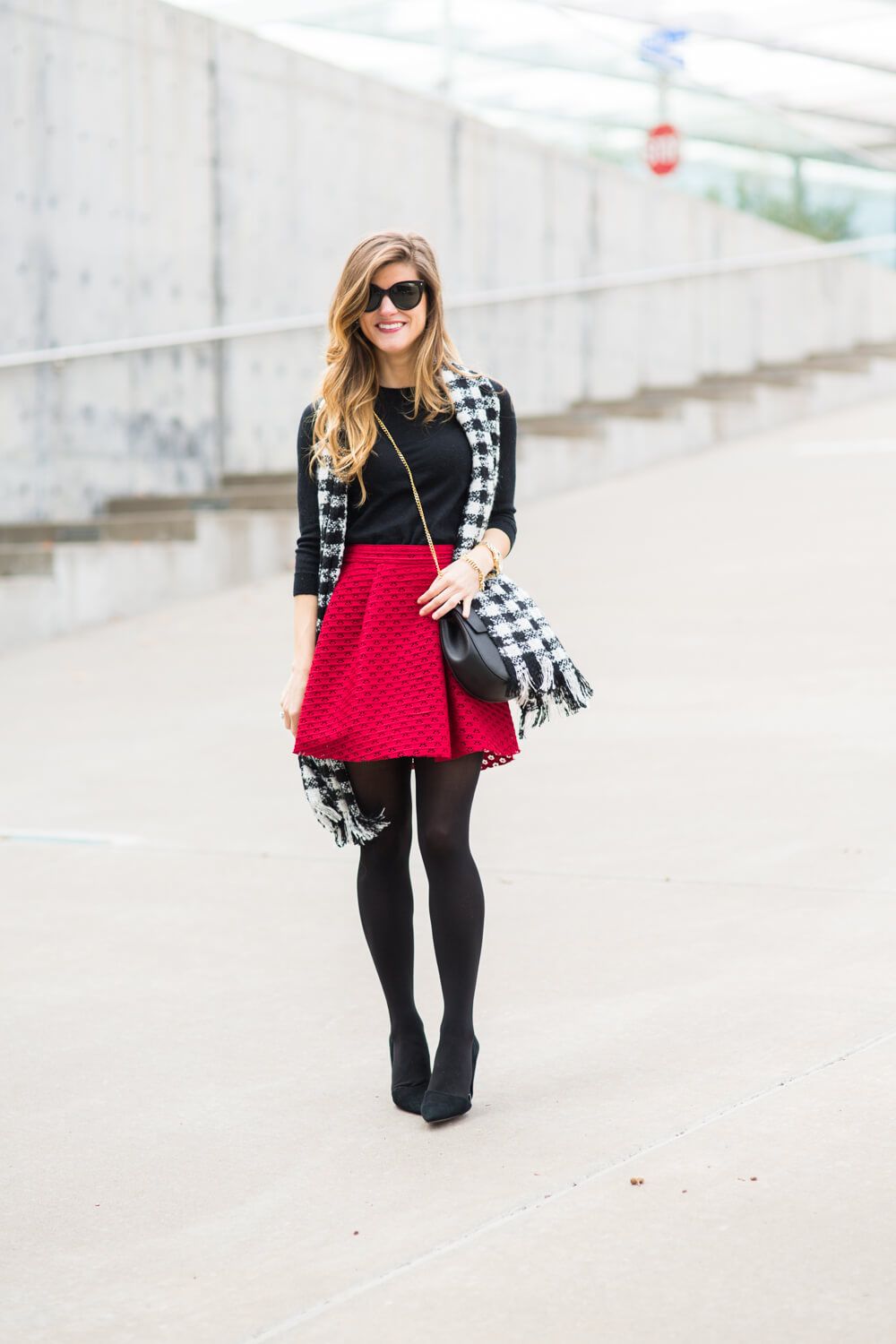 look jupe rouge hiver