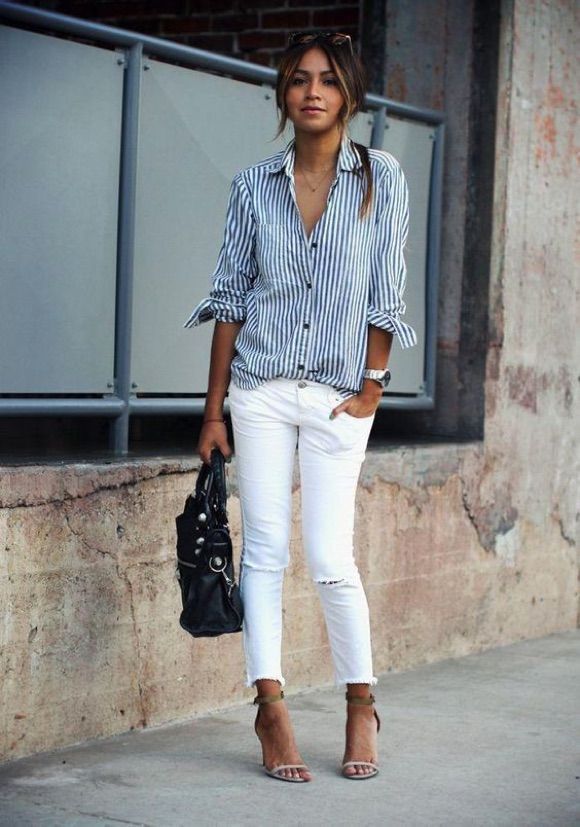look femme jean blanc