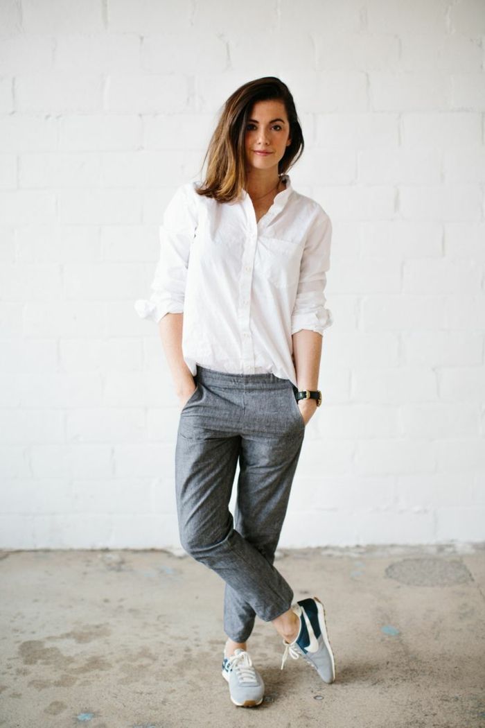 jogging et chemise femme