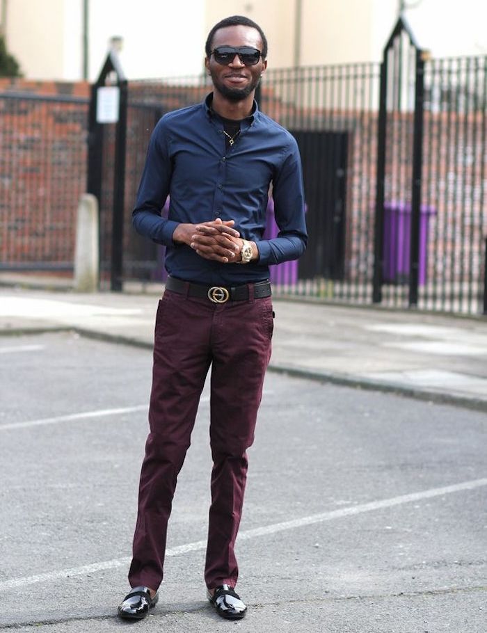 chino bordeaux homme