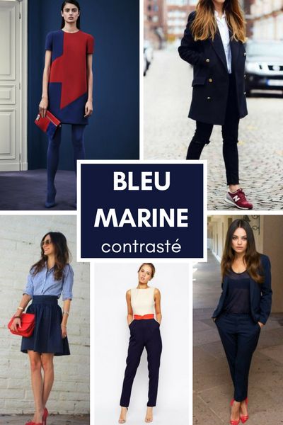 que porter avec un pantalon bleu marine femme