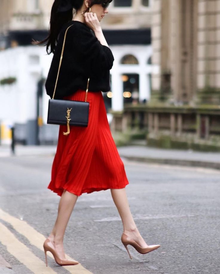 look jupe rouge hiver