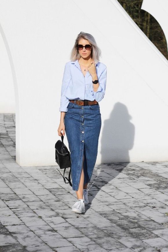 tenue jupe en jean