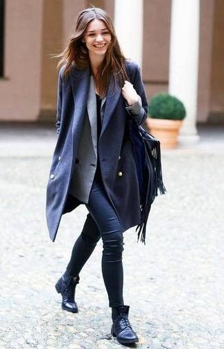 comment porter un manteau bleu marine