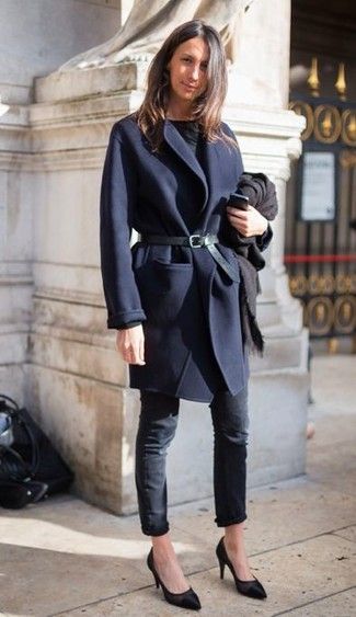 comment porter un manteau bleu marine