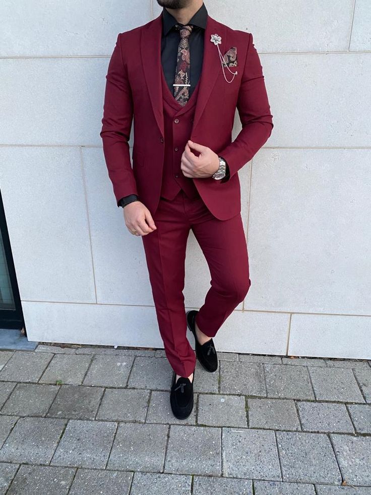 chemise bordeaux costume