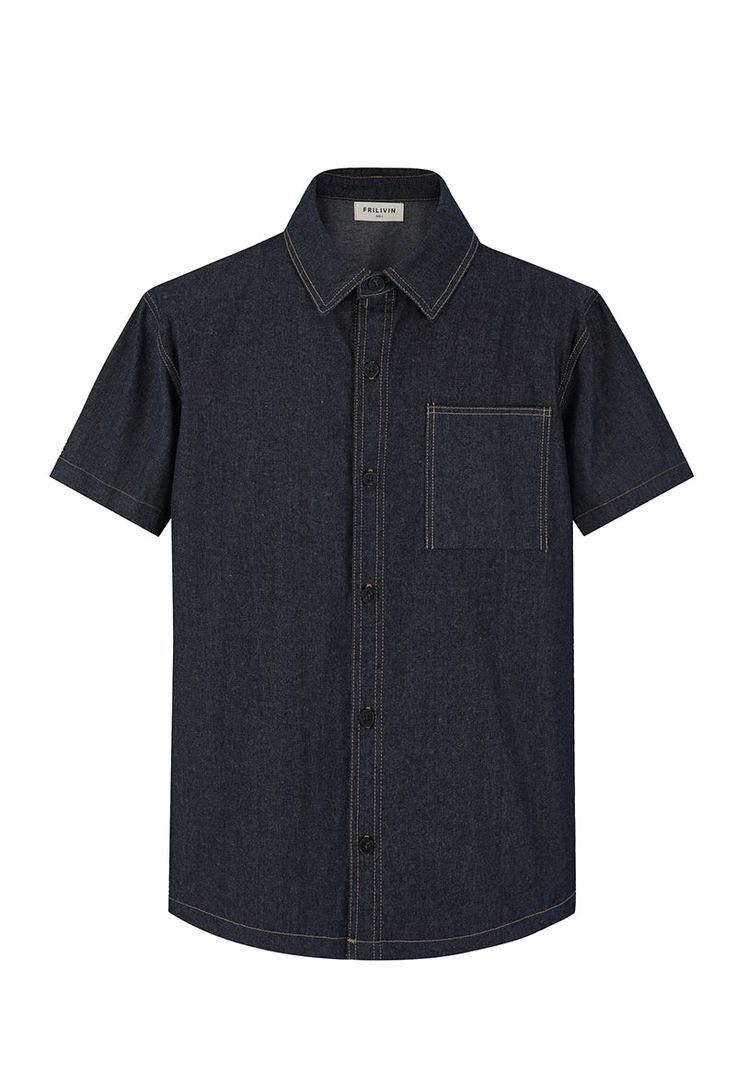 chemise en jean pantalon noir