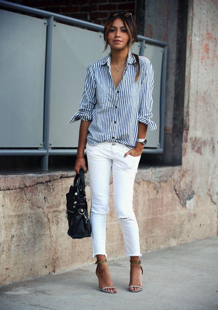 look femme jean blanc