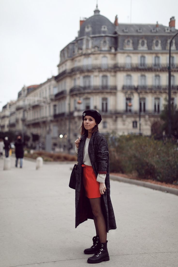 look jupe rouge hiver