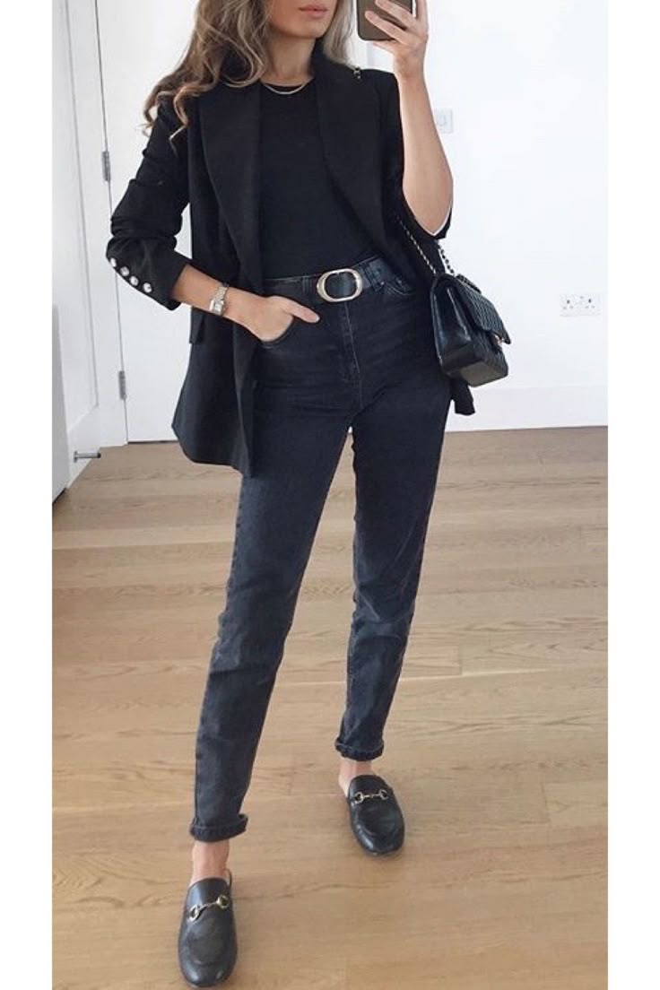 look jean noir femme hiver