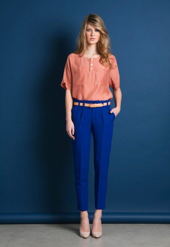 que porter avec un pantalon bleu marine femme