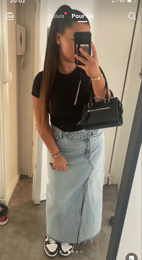 tenue jupe en jean