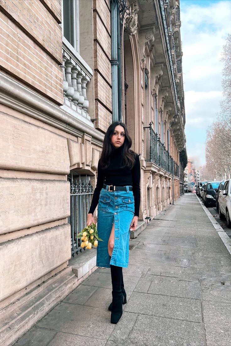 tenue jupe en jean