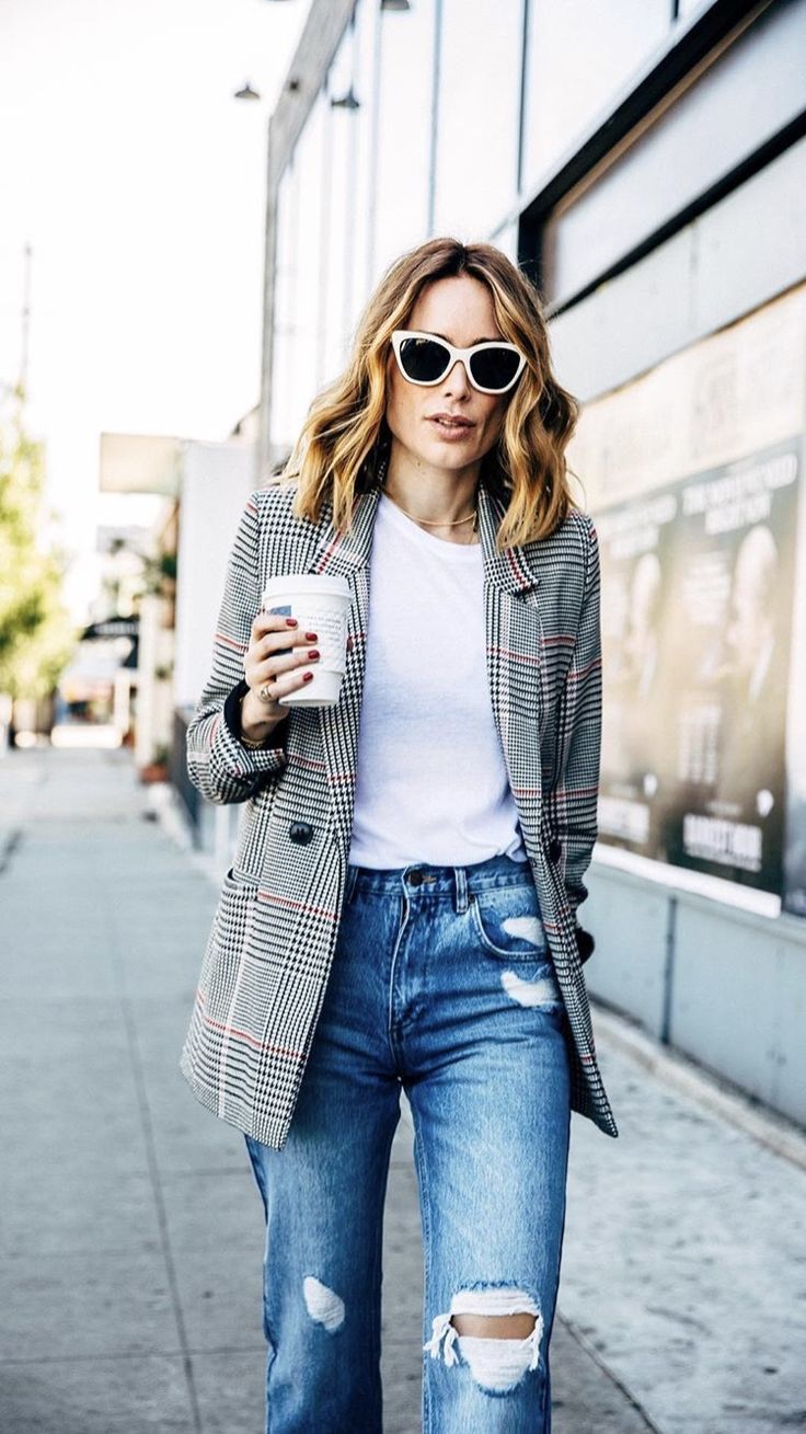 look blazer a carreaux