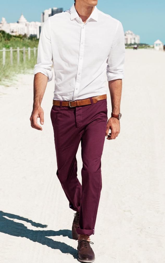 chino bordeaux homme