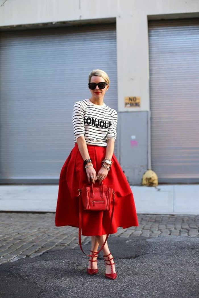 look jupe rouge hiver