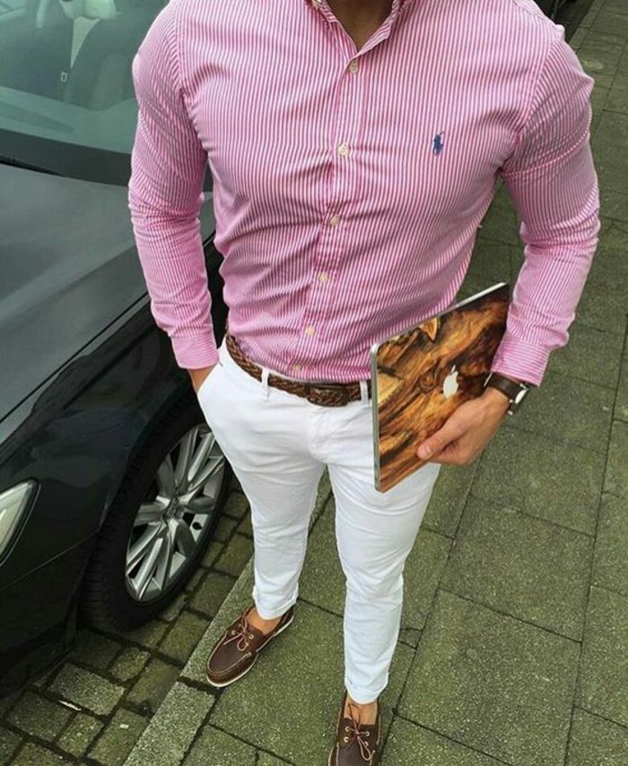 tenue chemise rose femme