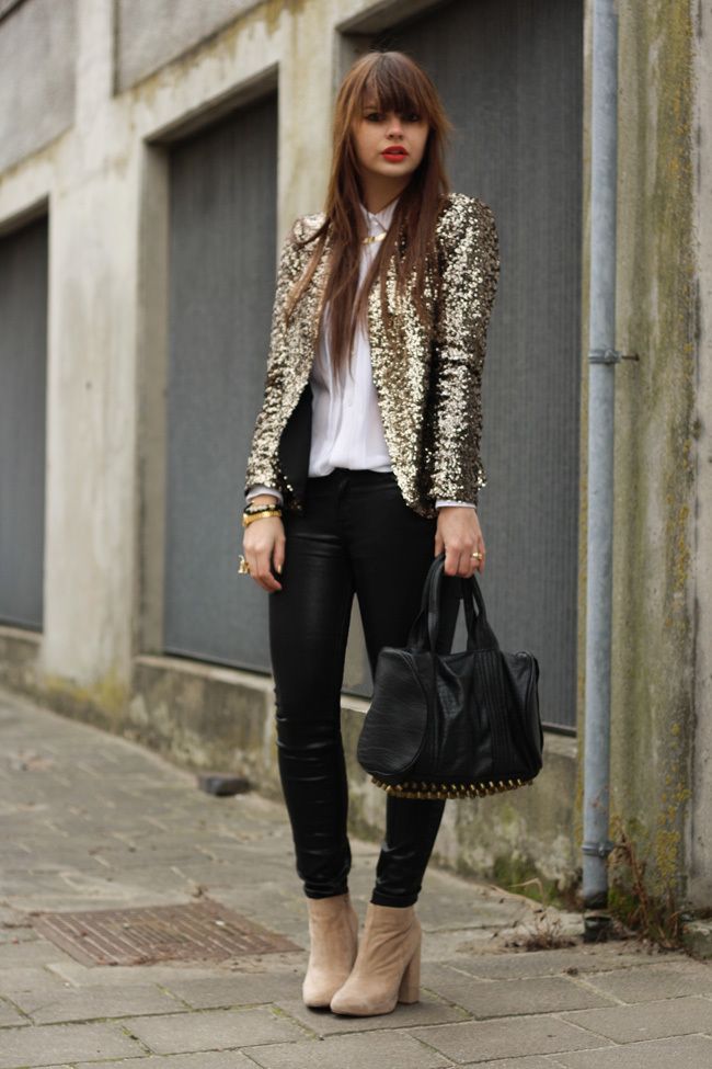 blazer pailleté doré